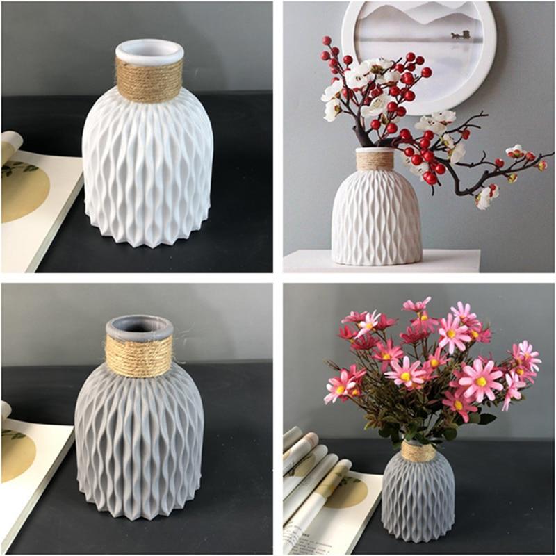 Moderne Blume Vase Nachahmung Keramik Blumentopf Dekoration Hause Kunststoff Vase Blume Anordnung Nordic Stil Zu Hause Dekoration 3