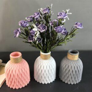 Moderne Blume Vase Nachahmung Keramik Blumentopf Dekoration Hause Kunststoff Vase Blume Anordnung Nordic Stil Zu Hause Dekoration 2