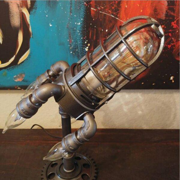 Retro Steampunk Raketen Lampe 5