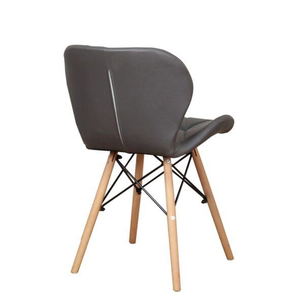 4er-Set Esszimmerstühle mit Rückenlehne, Sitzfläche aus Stoffbezug, Holzbeine 5