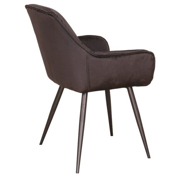 2er-Set Esszimmerstühle mit Rückenlehne, Sitzfläche aus Stoffbezug, Metallbeine 5